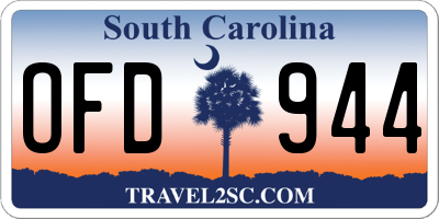 SC license plate OFD944
