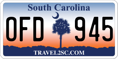 SC license plate OFD945