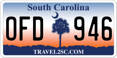SC license plate OFD946