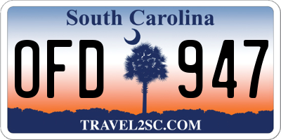 SC license plate OFD947