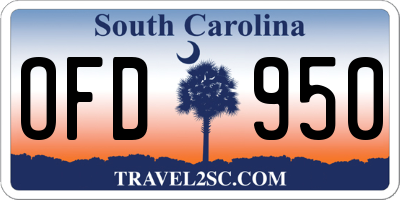 SC license plate OFD950