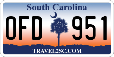 SC license plate OFD951