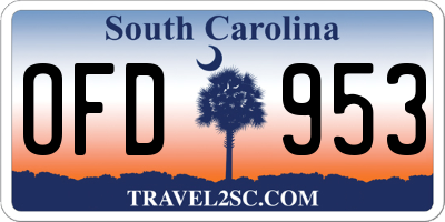 SC license plate OFD953