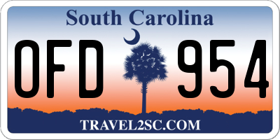 SC license plate OFD954