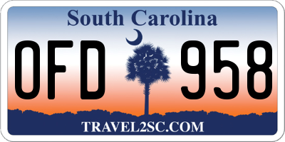 SC license plate OFD958