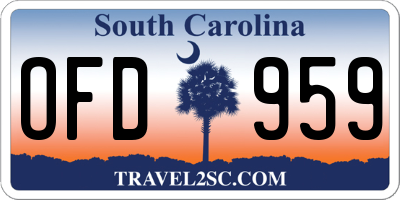 SC license plate OFD959