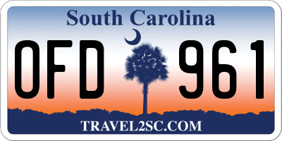 SC license plate OFD961