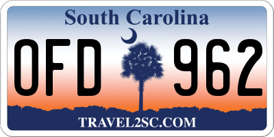 SC license plate OFD962