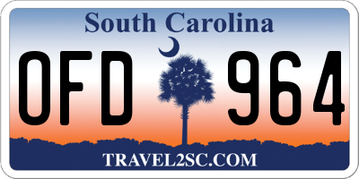 SC license plate OFD964