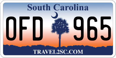 SC license plate OFD965