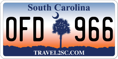 SC license plate OFD966