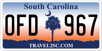 SC license plate OFD967