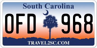 SC license plate OFD968