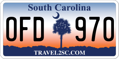 SC license plate OFD970