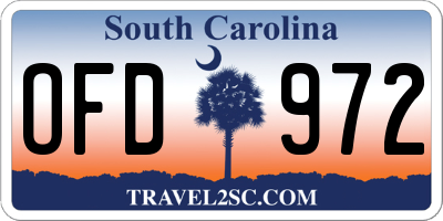 SC license plate OFD972