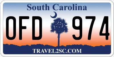 SC license plate OFD974