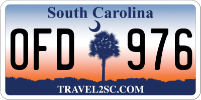 SC license plate OFD976