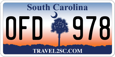 SC license plate OFD978