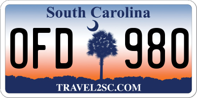 SC license plate OFD980