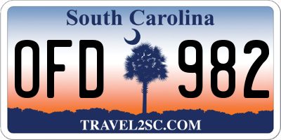 SC license plate OFD982
