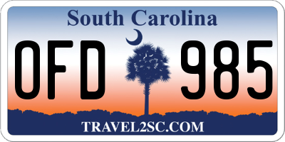 SC license plate OFD985