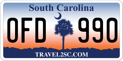 SC license plate OFD990