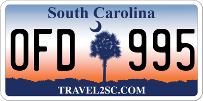 SC license plate OFD995