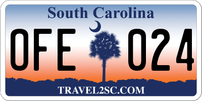 SC license plate OFE024