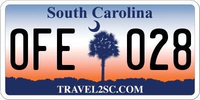 SC license plate OFE028