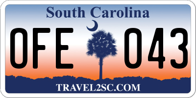 SC license plate OFE043