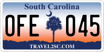 SC license plate OFE045