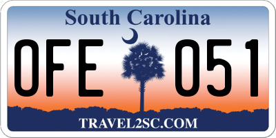 SC license plate OFE051