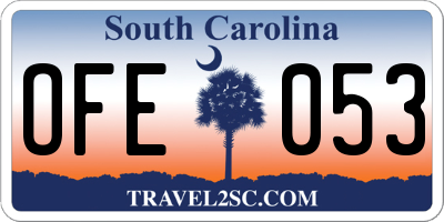 SC license plate OFE053