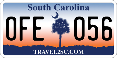 SC license plate OFE056