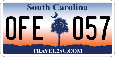 SC license plate OFE057