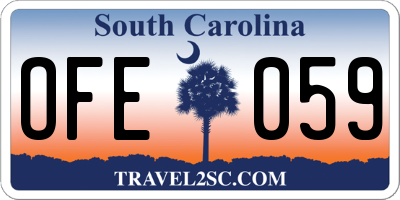 SC license plate OFE059