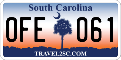 SC license plate OFE061