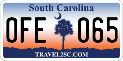 SC license plate OFE065
