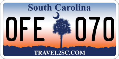 SC license plate OFE070