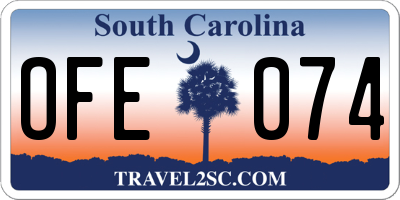 SC license plate OFE074