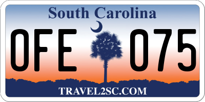 SC license plate OFE075