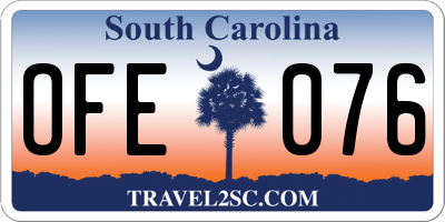 SC license plate OFE076