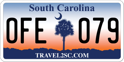 SC license plate OFE079