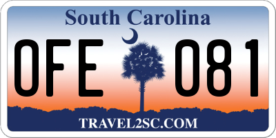 SC license plate OFE081