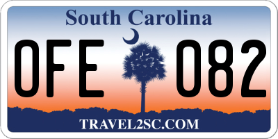SC license plate OFE082