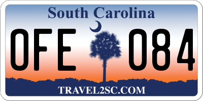 SC license plate OFE084