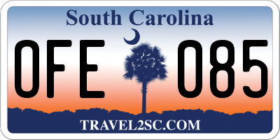 SC license plate OFE085