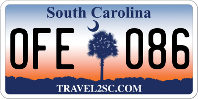 SC license plate OFE086