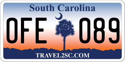 SC license plate OFE089