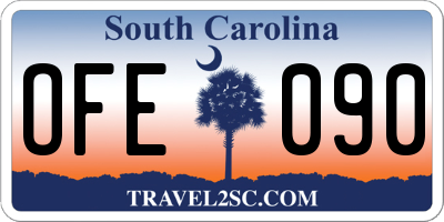 SC license plate OFE090